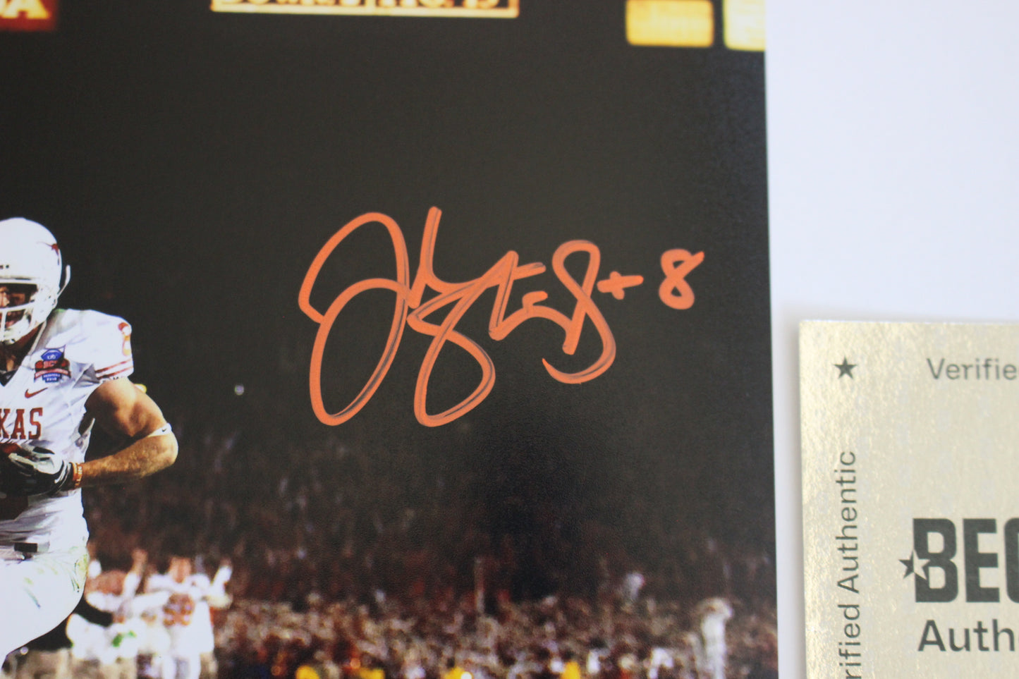JORDAN SHIPLEY TEXAS LONGHORNS SIGNED 8x10 PHOTO Touchdown BAS COA