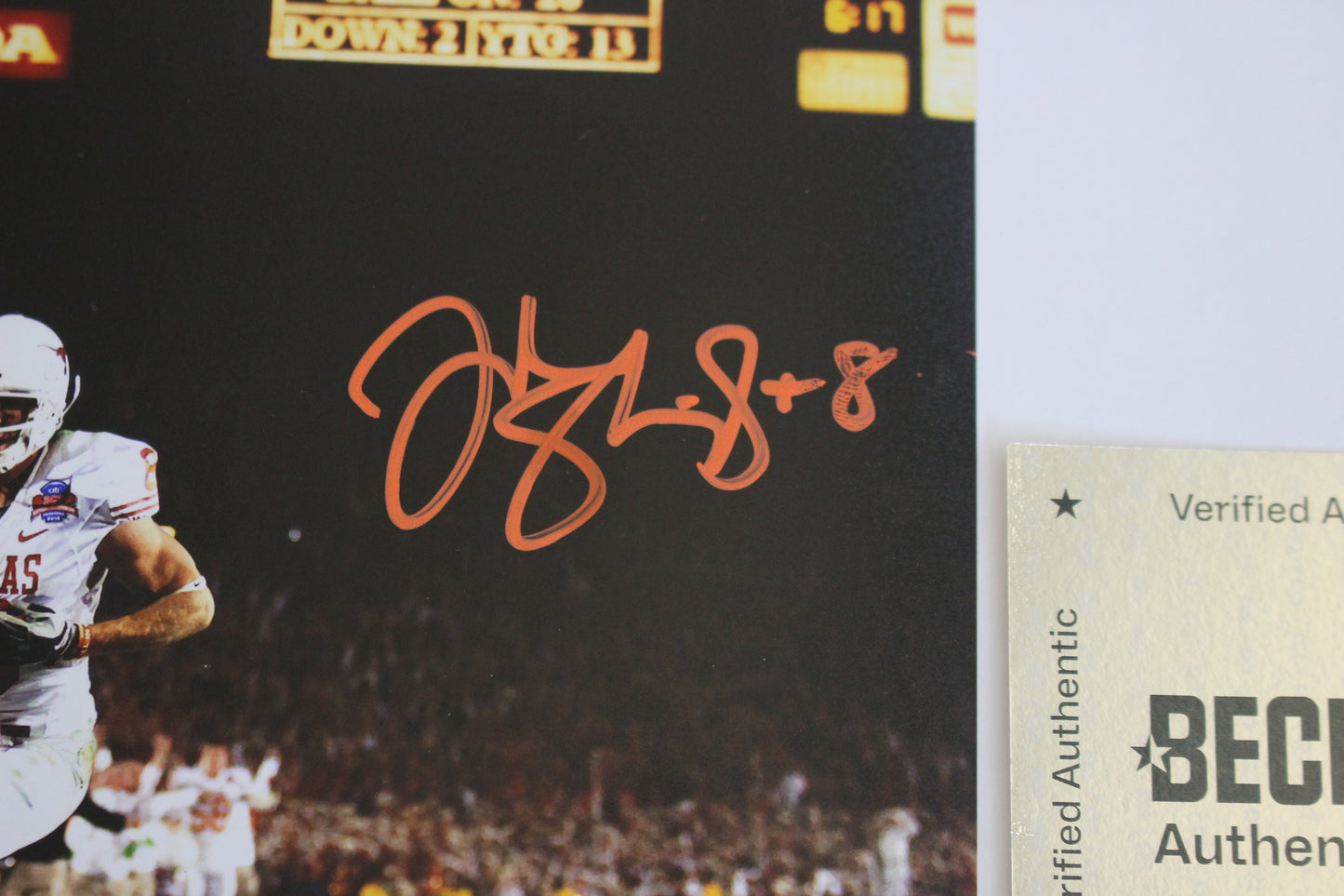 JORDAN SHIPLEY TEXAS LONGHORNS SIGNED 8x10 PHOTO Touchdown BAS COA