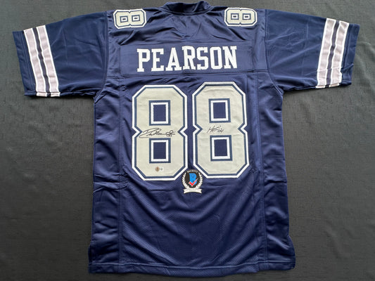 DREW PEARSON DALLAS COWBOYS SIGNED BLUE JERSEY w/HOF 21 Inscription BAS