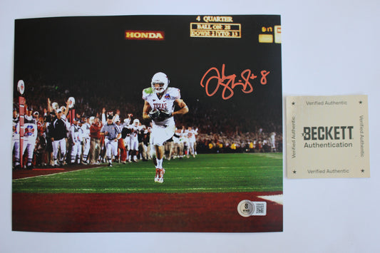 JORDAN SHIPLEY TEXAS LONGHORNS SIGNED 8x10 PHOTO Touchdown BAS COA