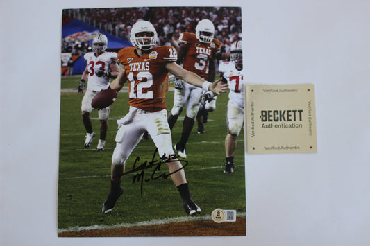 COLT MCCOY TEXAS UT LONGHORNS SIGNED 8x10 PHOTO Touchdown BAS COA