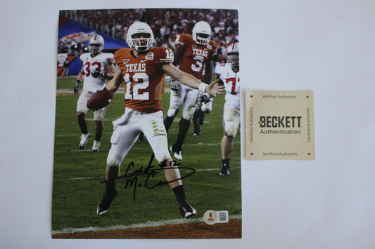 COLT MCCOY TEXAS UT LONGHORNS SIGNED 8x10 PHOTO Touchdown BAS COA