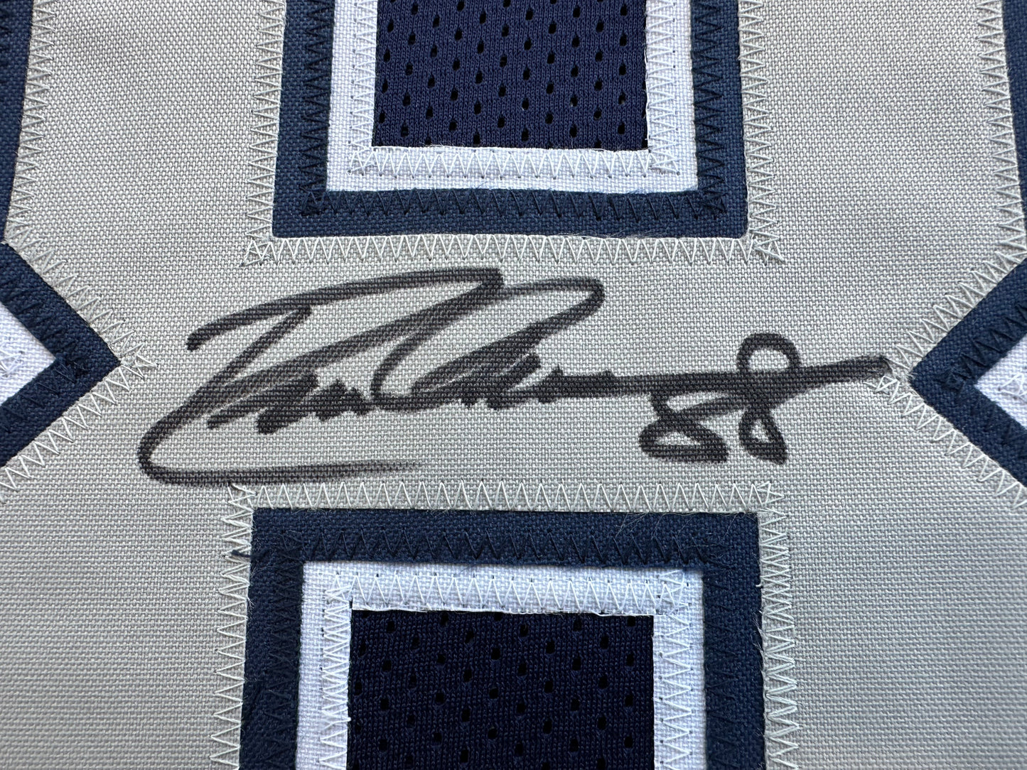 DREW PEARSON DALLAS COWBOYS SIGNED BLUE JERSEY w/HOF 21 Inscription BAS