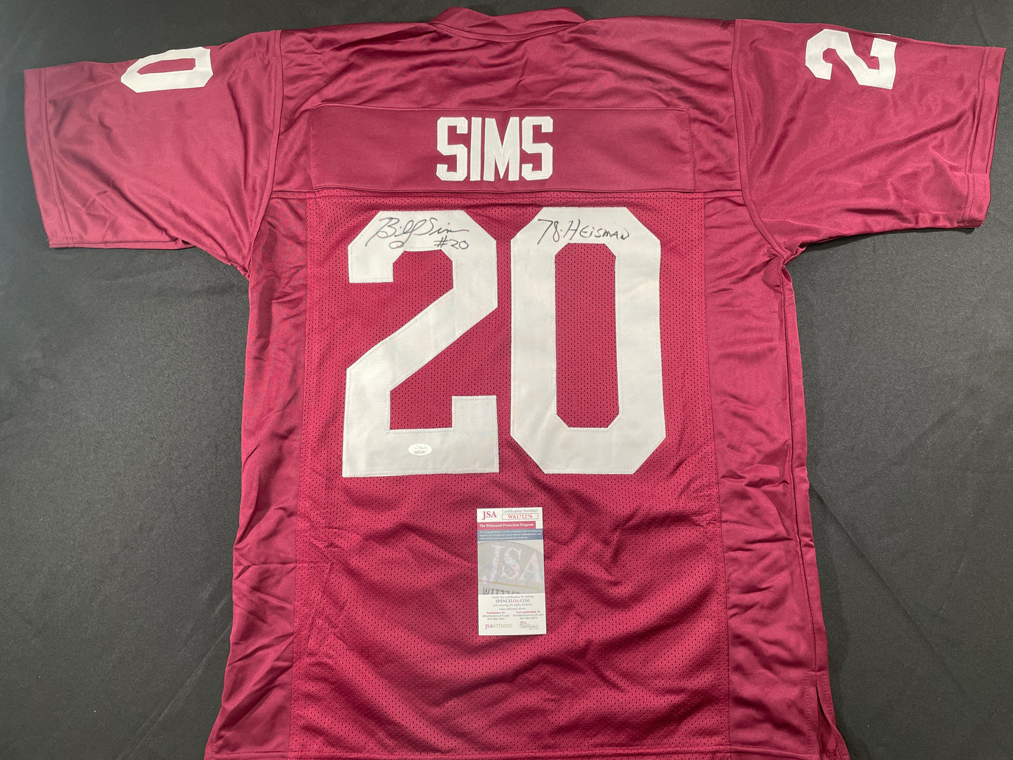 BILLY SIMS Oklahoma OU Sooners SIGNED JERSEY Detriot Lions XL w/78 HEISMAN JSA