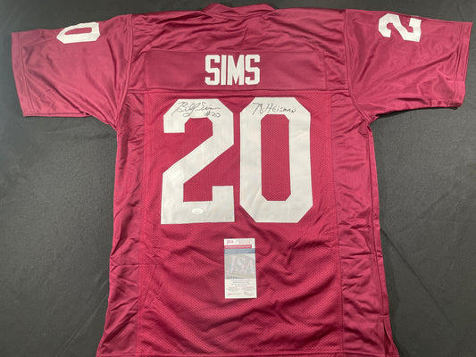 BILLY SIMS Oklahoma OU Sooners SIGNED JERSEY Detriot Lions XL w/78 HEISMAN JSA