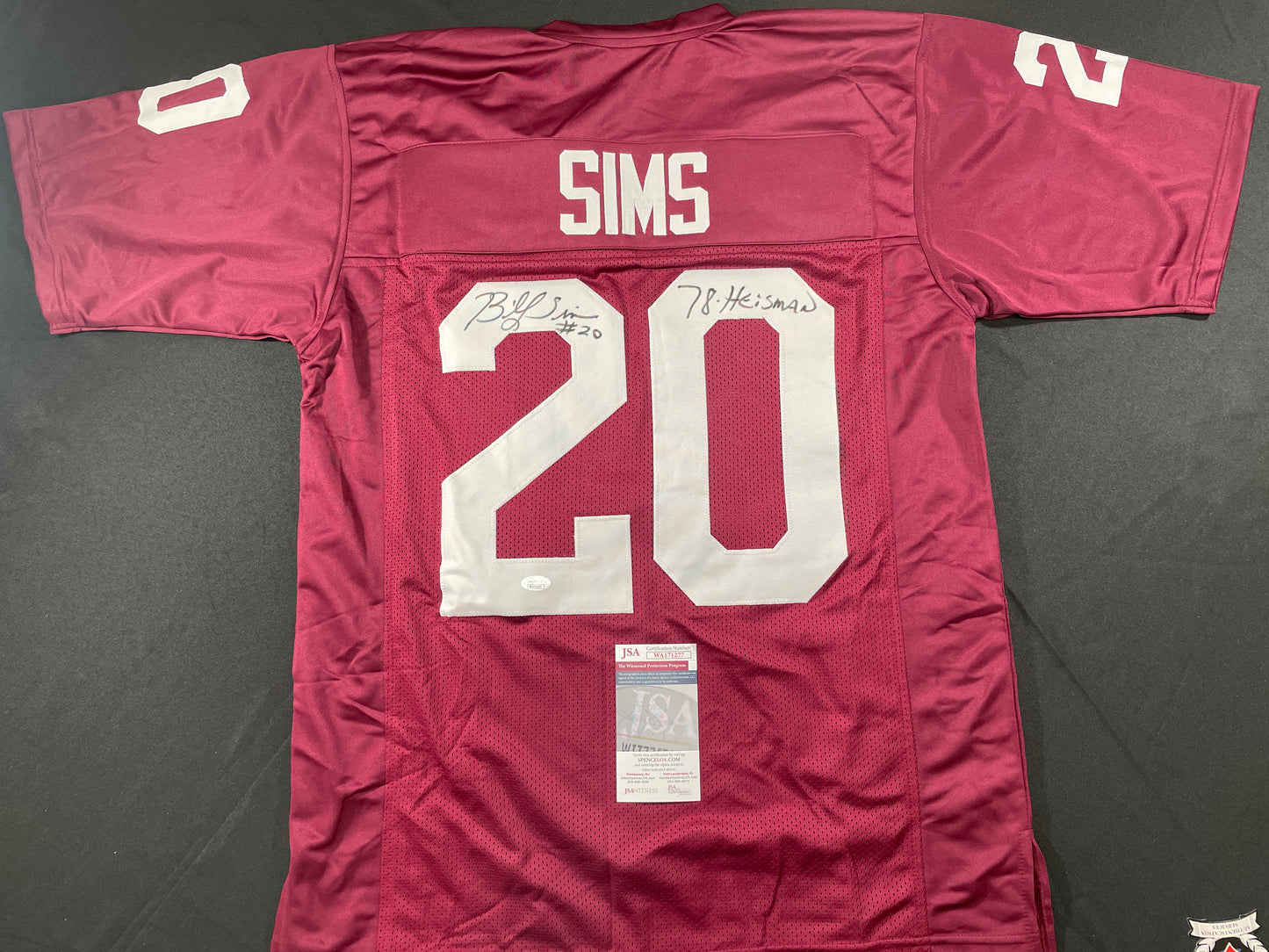 BILLY SIMS Oklahoma OU Sooners SIGNED JERSEY Detriot Lions XL w/78 HEISMAN JSA