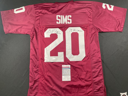 BILLY SIMS Oklahoma OU Sooners SIGNED JERSEY Detriot Lions XL w/78 HEISMAN JSA