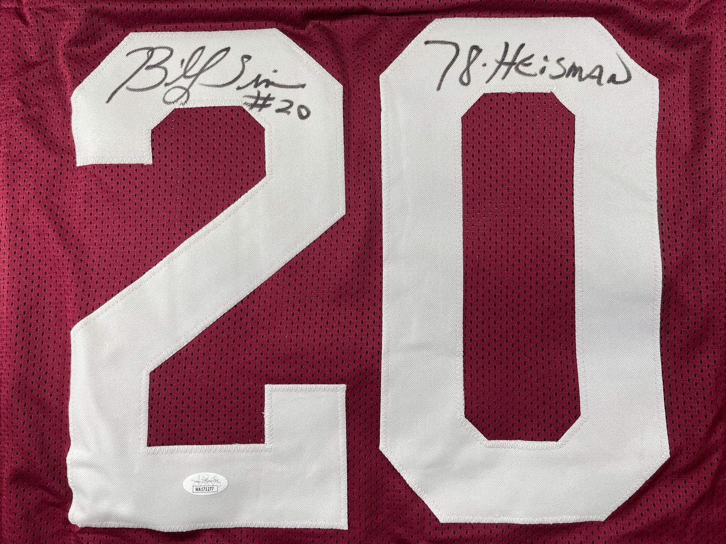 BILLY SIMS Oklahoma OU Sooners SIGNED JERSEY Detriot Lions XL w/78 HEISMAN JSA