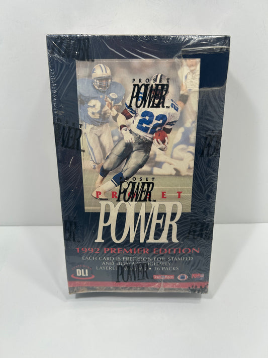 1992 Pro Set Power Football Premier Edition Box Sealed (36 Packs)
