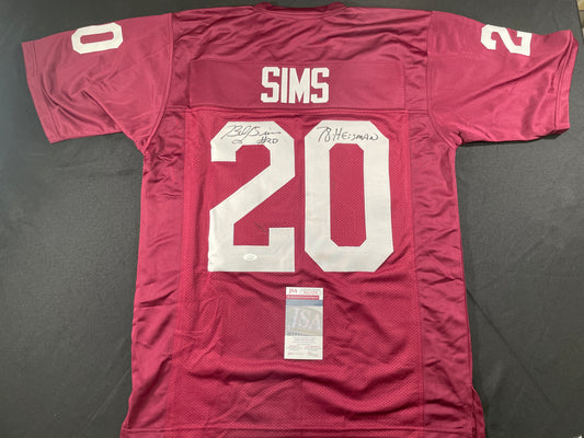 BILLY SIMS Oklahoma OU Sooners SIGNED JERSEY Detriot Lions XL w/78 HEISMAN JSA