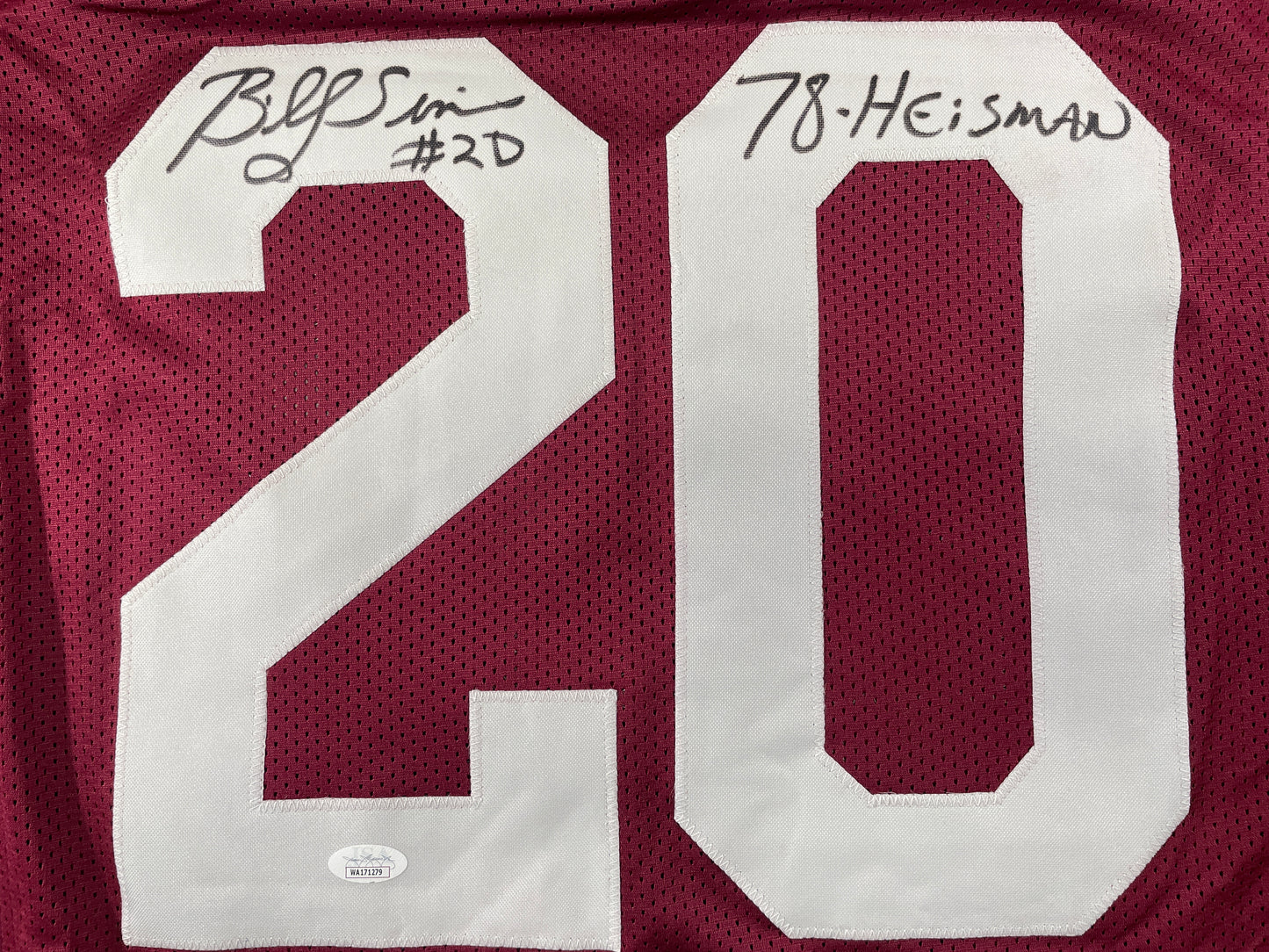 BILLY SIMS Oklahoma OU Sooners SIGNED JERSEY Detriot Lions XL w/78 HEISMAN JSA