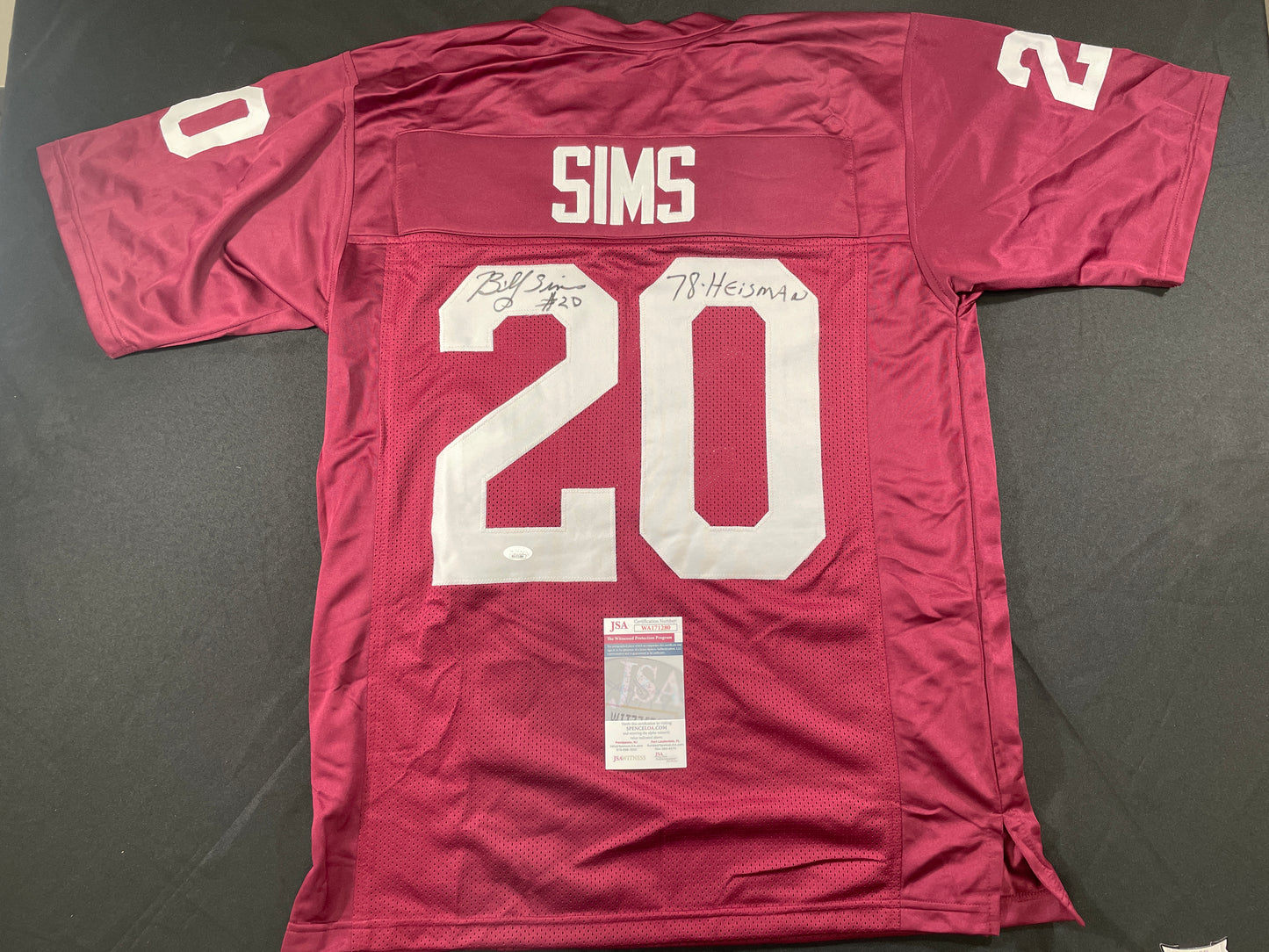 BILLY SIMS Oklahoma OU Sooners SIGNED JERSEY Detriot Lions XL w/78 HEISMAN JSA