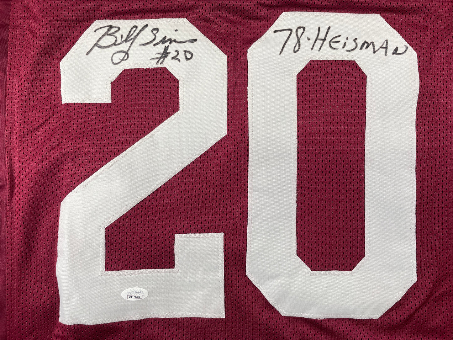 BILLY SIMS Oklahoma OU Sooners SIGNED JERSEY Detriot Lions XL w/78 HEISMAN JSA