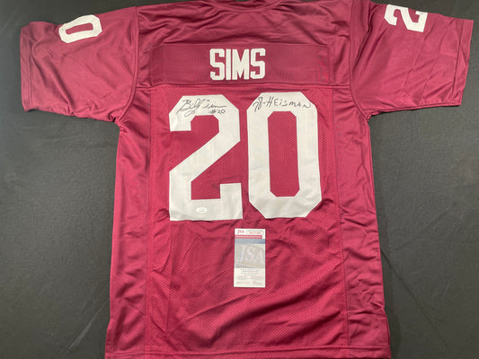 BILLY SIMS Oklahoma OU Sooners SIGNED JERSEY Detriot Lions XL w/78 HEISMAN JSA