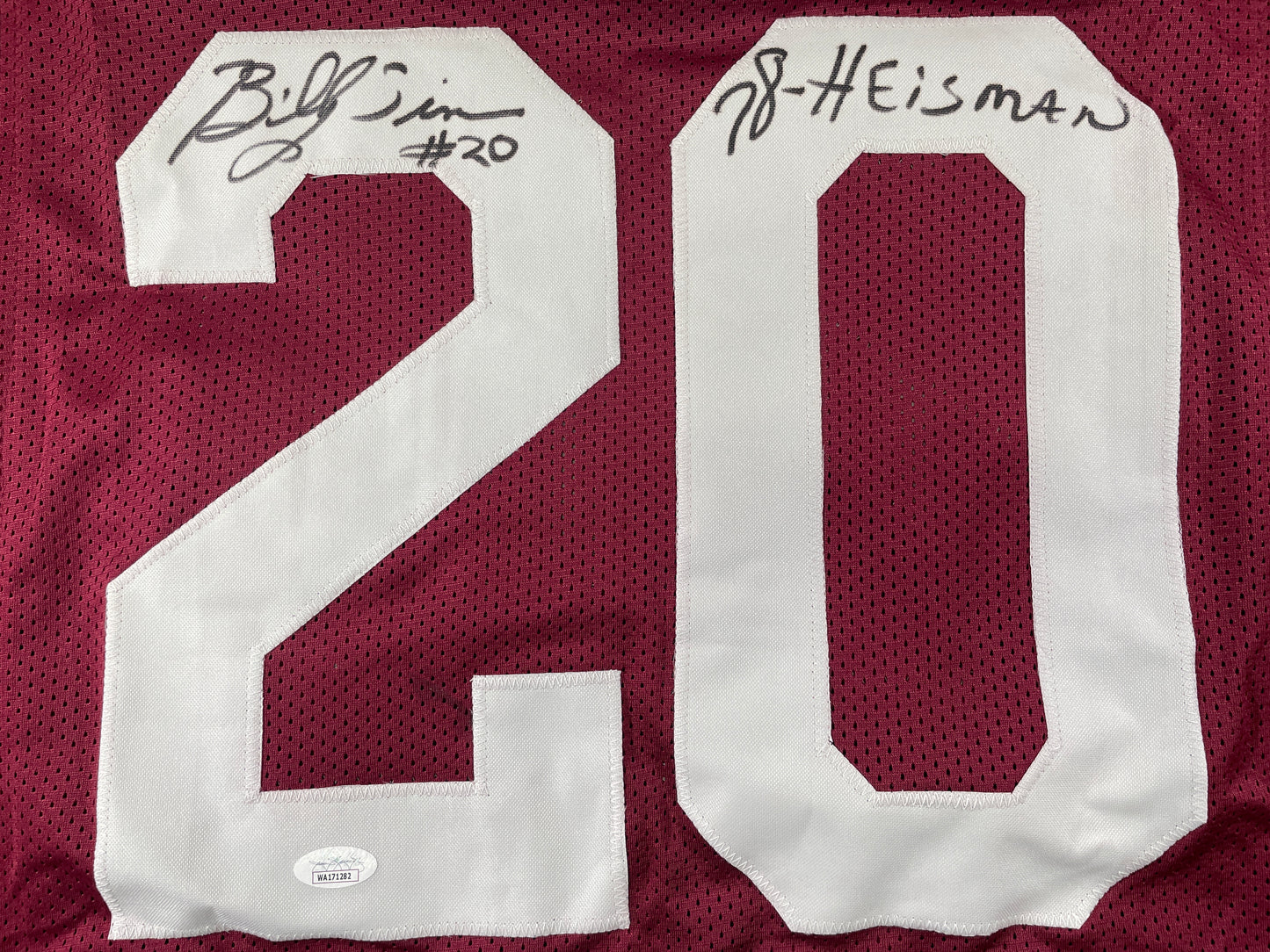 BILLY SIMS Oklahoma OU Sooners SIGNED JERSEY Detriot Lions XL w/78 HEISMAN JSA