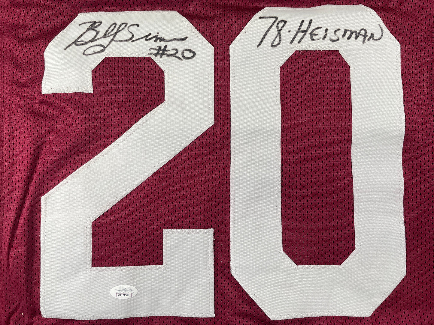 BILLY SIMS Oklahoma OU Sooners SIGNED JERSEY Detriot Lions XL w/78 HEISMAN JSA
