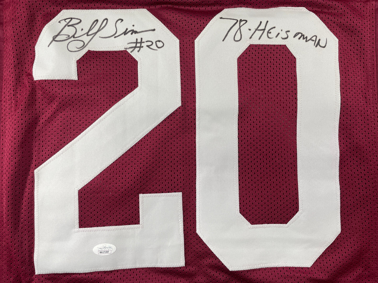 BILLY SIMS Oklahoma OU Sooners SIGNED JERSEY Detriot Lions XL w/78 HEISMAN JSA