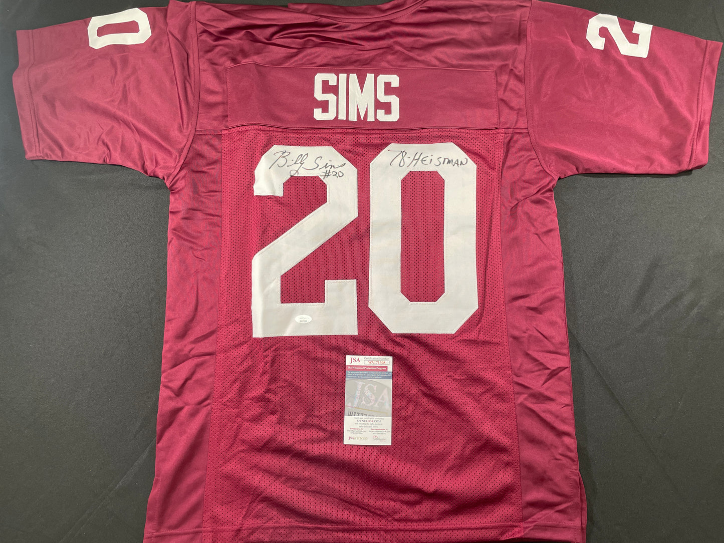 BILLY SIMS Oklahoma OU Sooners SIGNED JERSEY Detriot Lions XL w/78 HEISMAN JSA