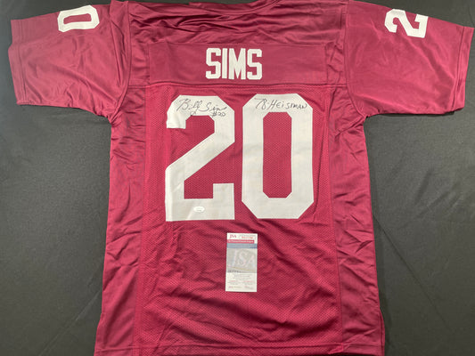 BILLY SIMS Oklahoma OU Sooners SIGNED JERSEY Detriot Lions XL w/78 HEISMAN JSA