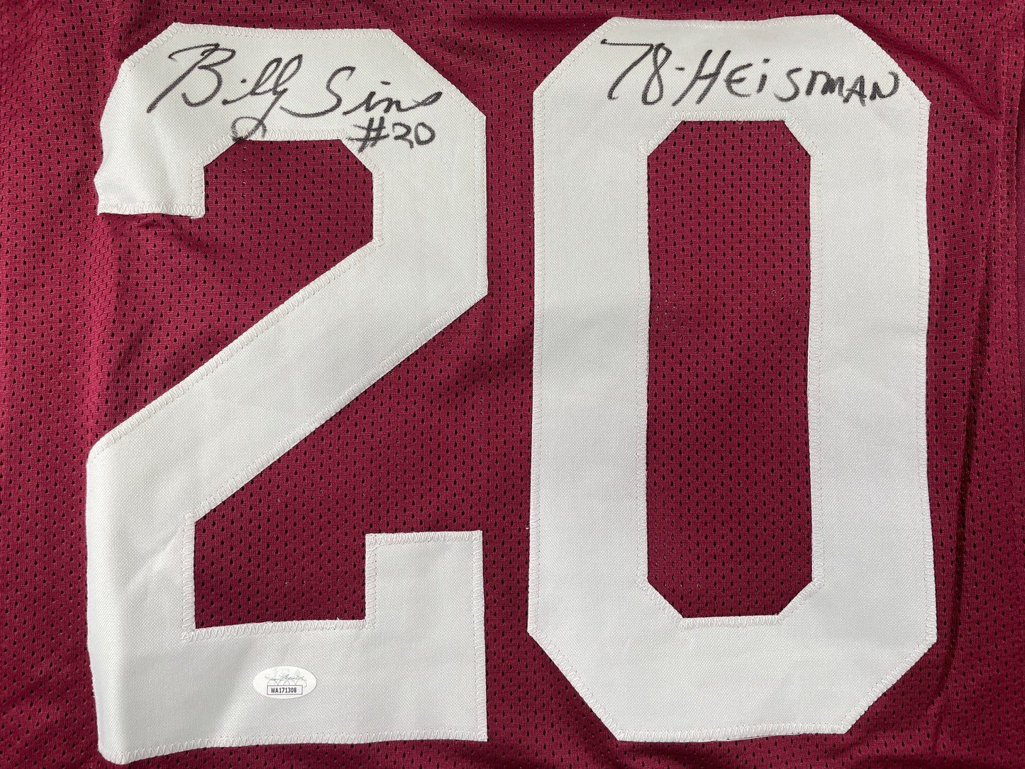 BILLY SIMS Oklahoma OU Sooners SIGNED JERSEY Detriot Lions XL w/78 HEISMAN JSA