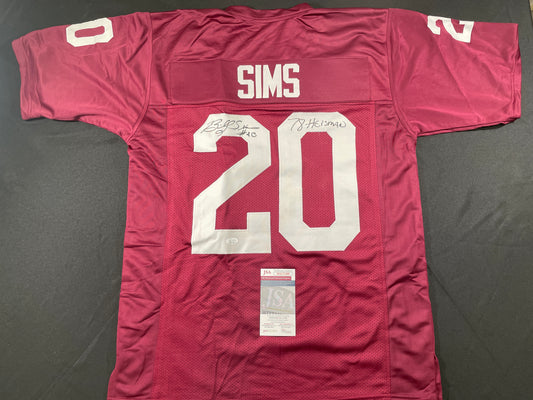 BILLY SIMS Oklahoma OU Sooners SIGNED JERSEY Detriot Lions XL w/78 HEISMAN JSA