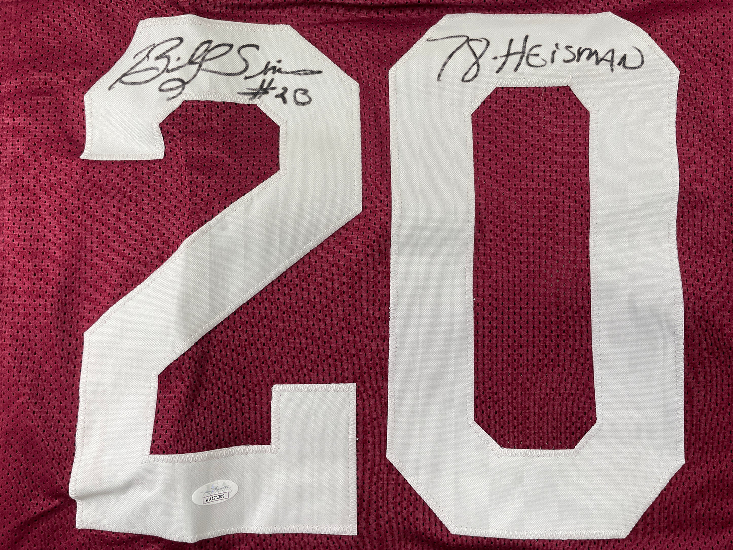 BILLY SIMS Oklahoma OU Sooners SIGNED JERSEY Detriot Lions XL w/78 HEISMAN JSA