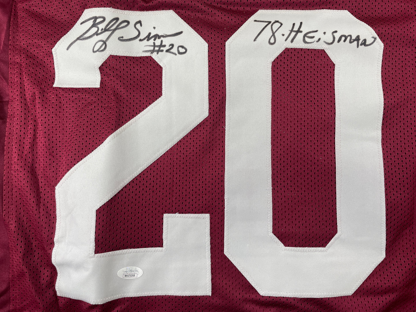 BILLY SIMS Oklahoma OU Sooners SIGNED JERSEY Detriot Lions XL w/78 HEISMAN JSA