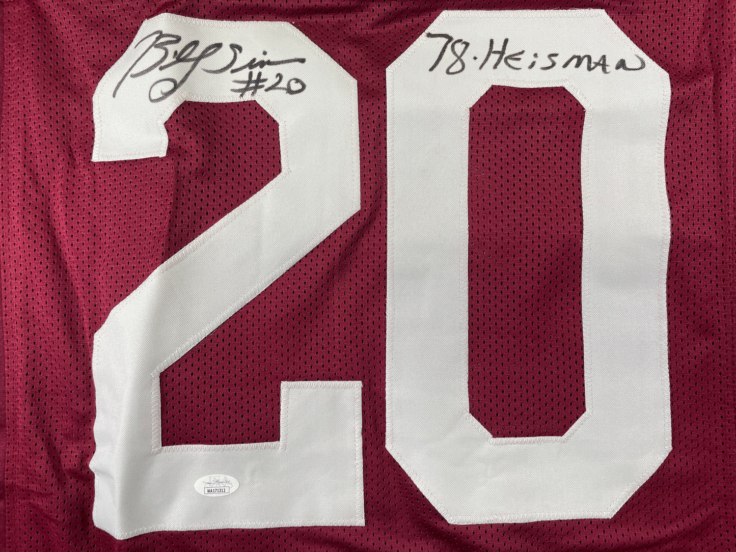 BILLY SIMS Oklahoma OU Sooners SIGNED JERSEY Detriot Lions XL w/78 HEISMAN JSA