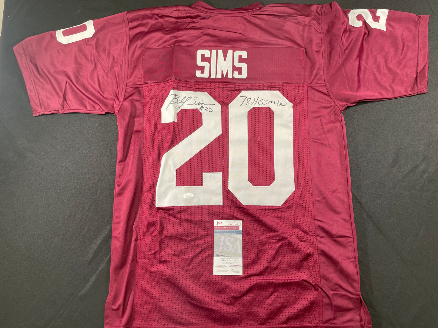 BILLY SIMS Oklahoma OU Sooners SIGNED JERSEY Detriot Lions XL w/78 HEISMAN JSA