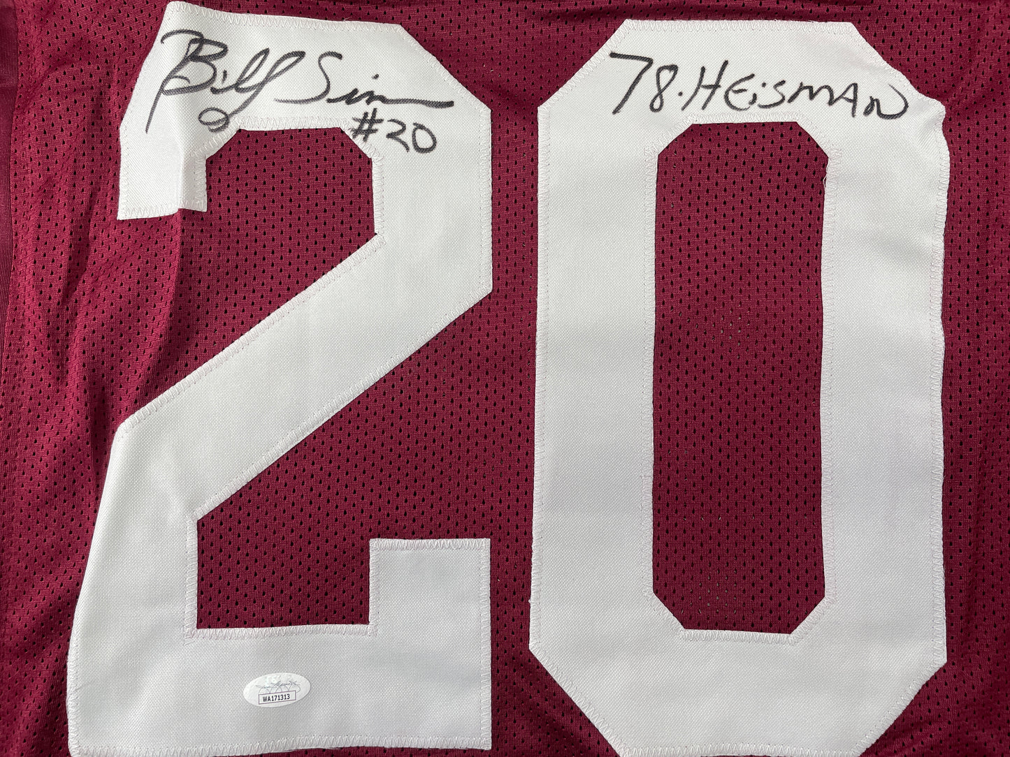 BILLY SIMS Oklahoma OU Sooners SIGNED JERSEY Detriot Lions XL w/78 HEISMAN JSA