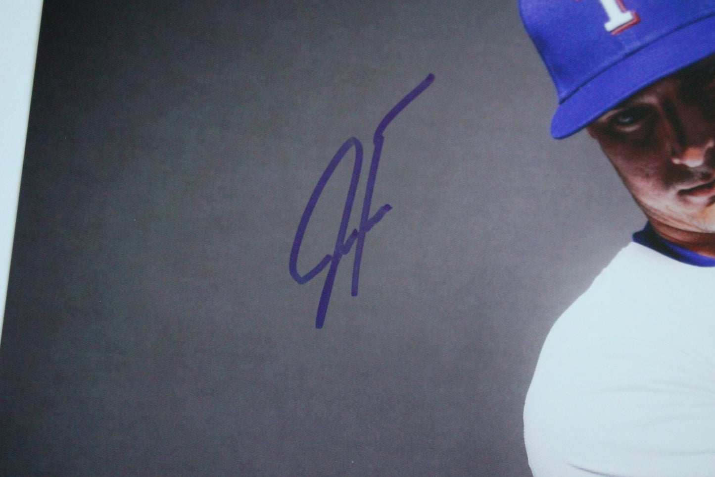 JUSTIN FOSCUE TEXAS RANGERS SIGNED 8x10 PHOTO In Studio BAS