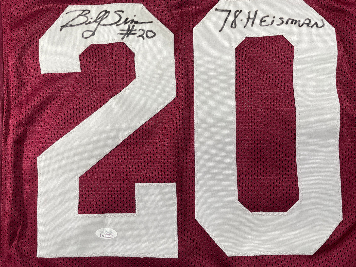 BILLY SIMS Oklahoma OU Sooners SIGNED JERSEY Detriot Lions XL w/78 HEISMAN JSA