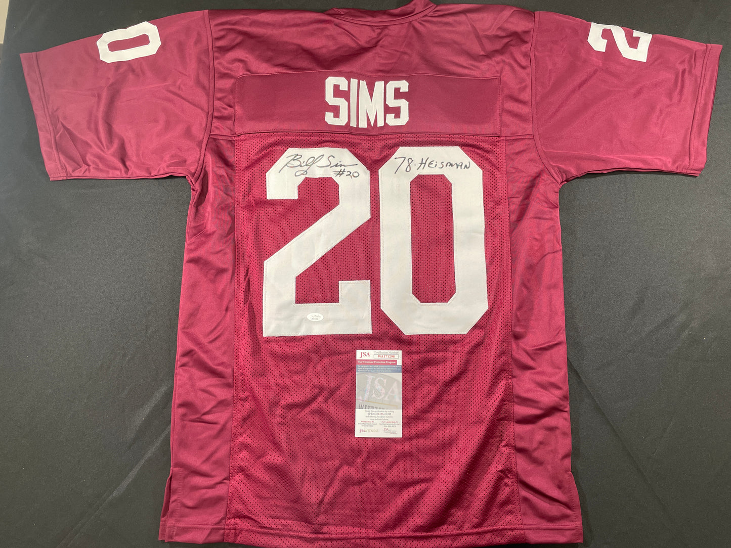 BILLY SIMS Oklahoma OU Sooners SIGNED JERSEY Detriot Lions XL w/78 HEISMAN JSA