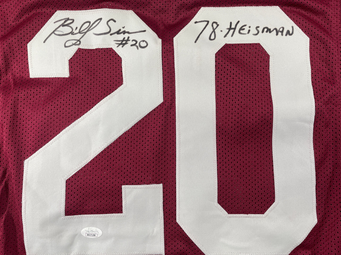 BILLY SIMS Oklahoma OU Sooners SIGNED JERSEY Detriot Lions XL w/78 HEISMAN JSA