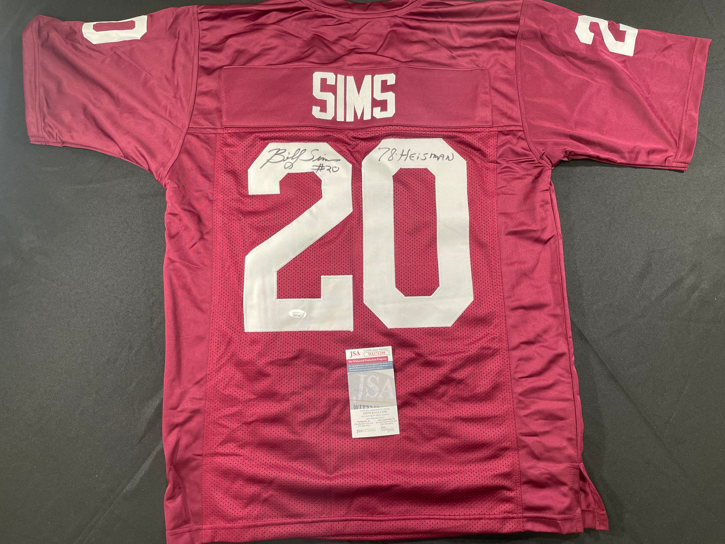 BILLY SIMS Oklahoma OU Sooners SIGNED JERSEY Detriot Lions XL w/78 HEISMAN JSA