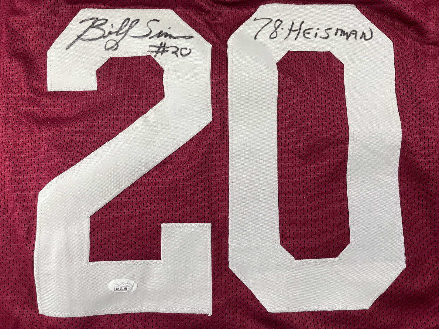 BILLY SIMS Oklahoma OU Sooners SIGNED JERSEY Detriot Lions XL w/78 HEISMAN JSA