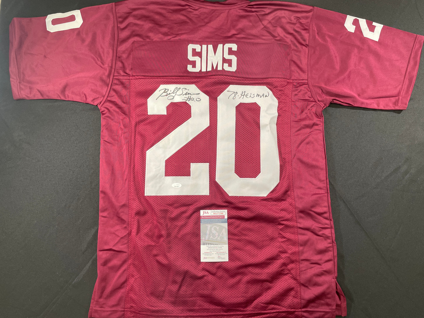 BILLY SIMS Oklahoma OU Sooners SIGNED JERSEY Detriot Lions XL w/78 HEISMAN JSA