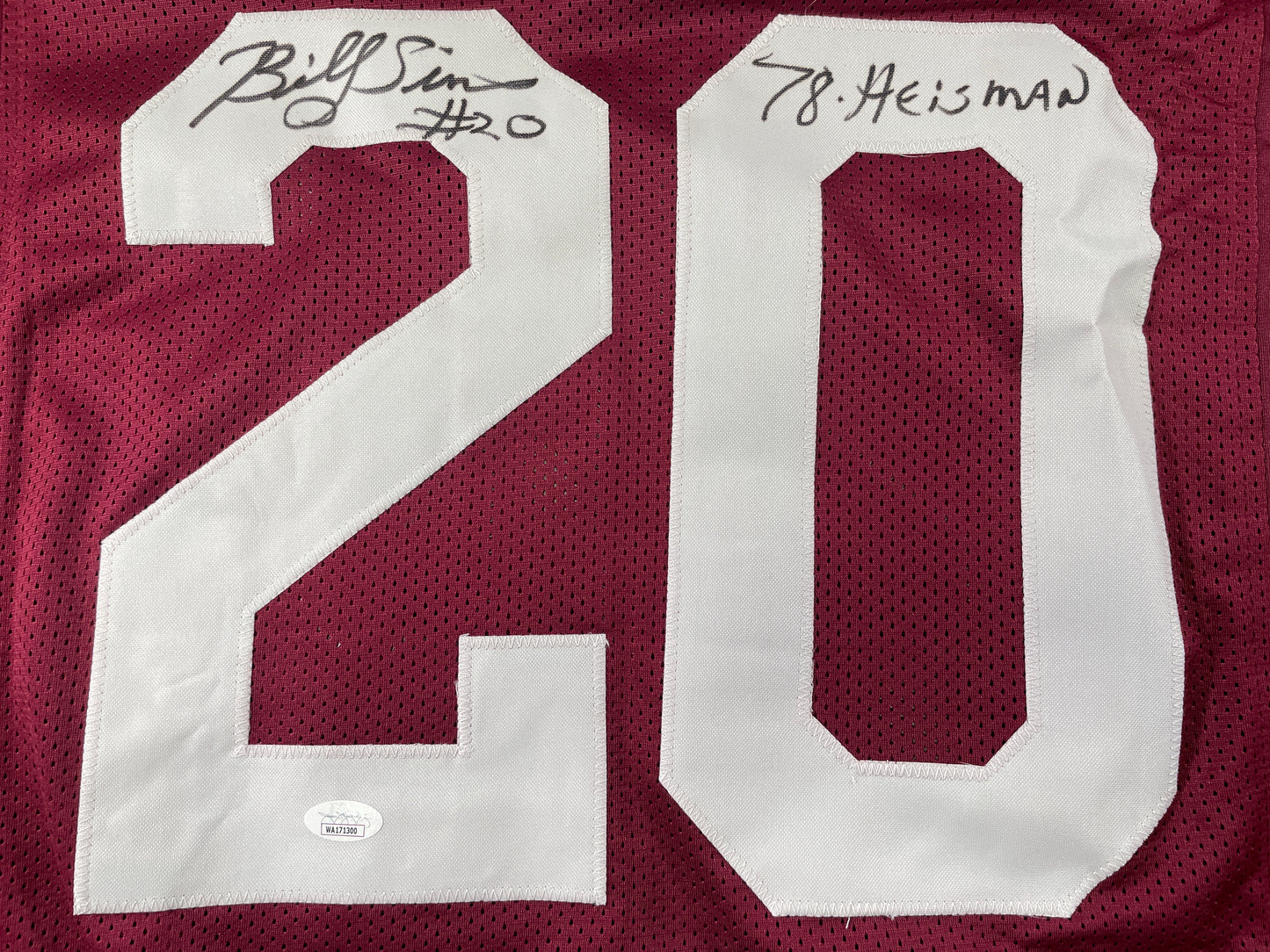 BILLY SIMS Oklahoma OU Sooners SIGNED JERSEY Detriot Lions XL w/78 HEISMAN JSA