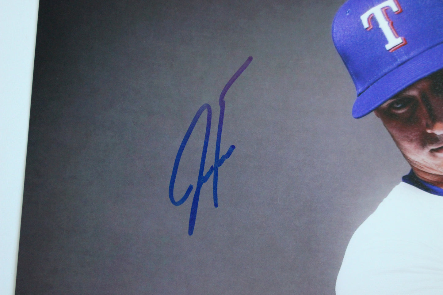 JUSTIN FOSCUE TEXAS RANGERS SIGNED 8x10 PHOTO In Studio BAS