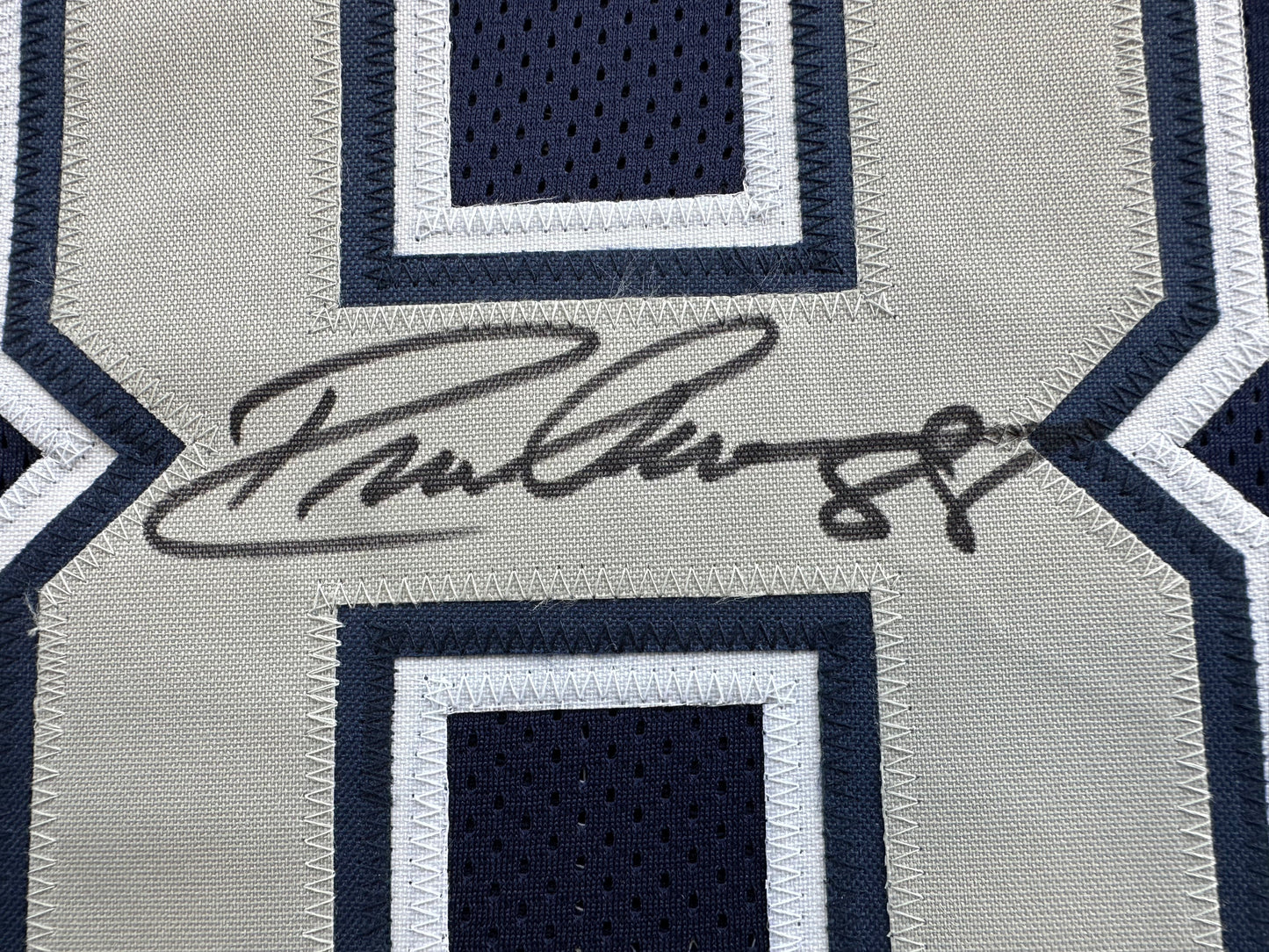 DREW PEARSON DALLAS COWBOYS SIGNED BLUE JERSEY w/HOF 21 Inscription BAS