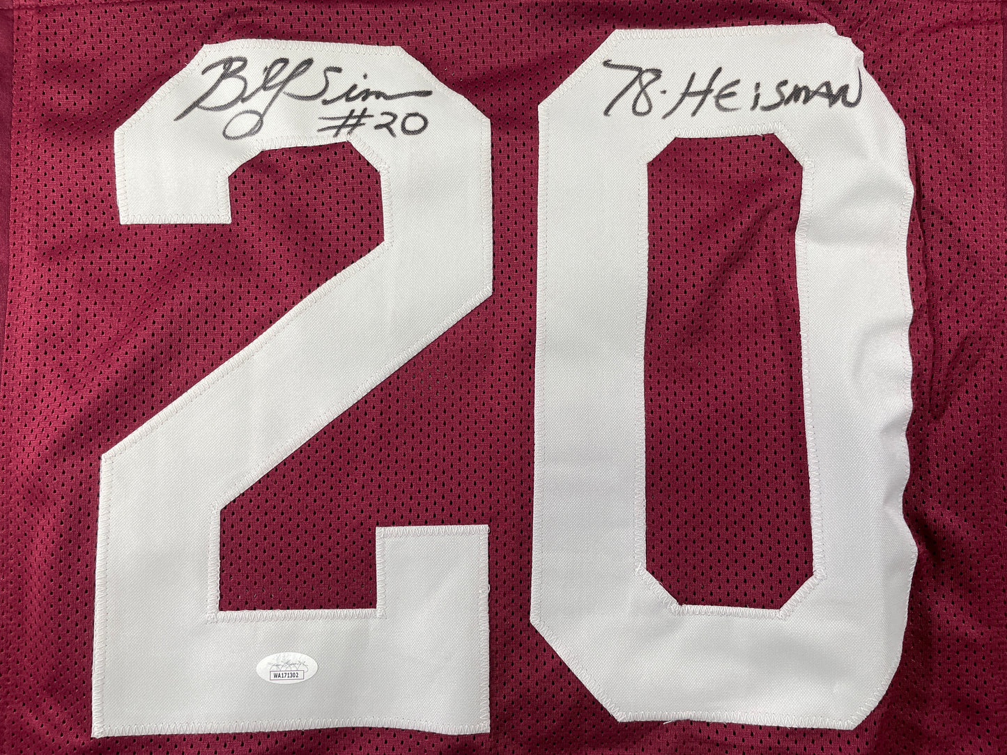 BILLY SIMS Oklahoma OU Sooners SIGNED JERSEY Detriot Lions XL w/78 HEISMAN JSA