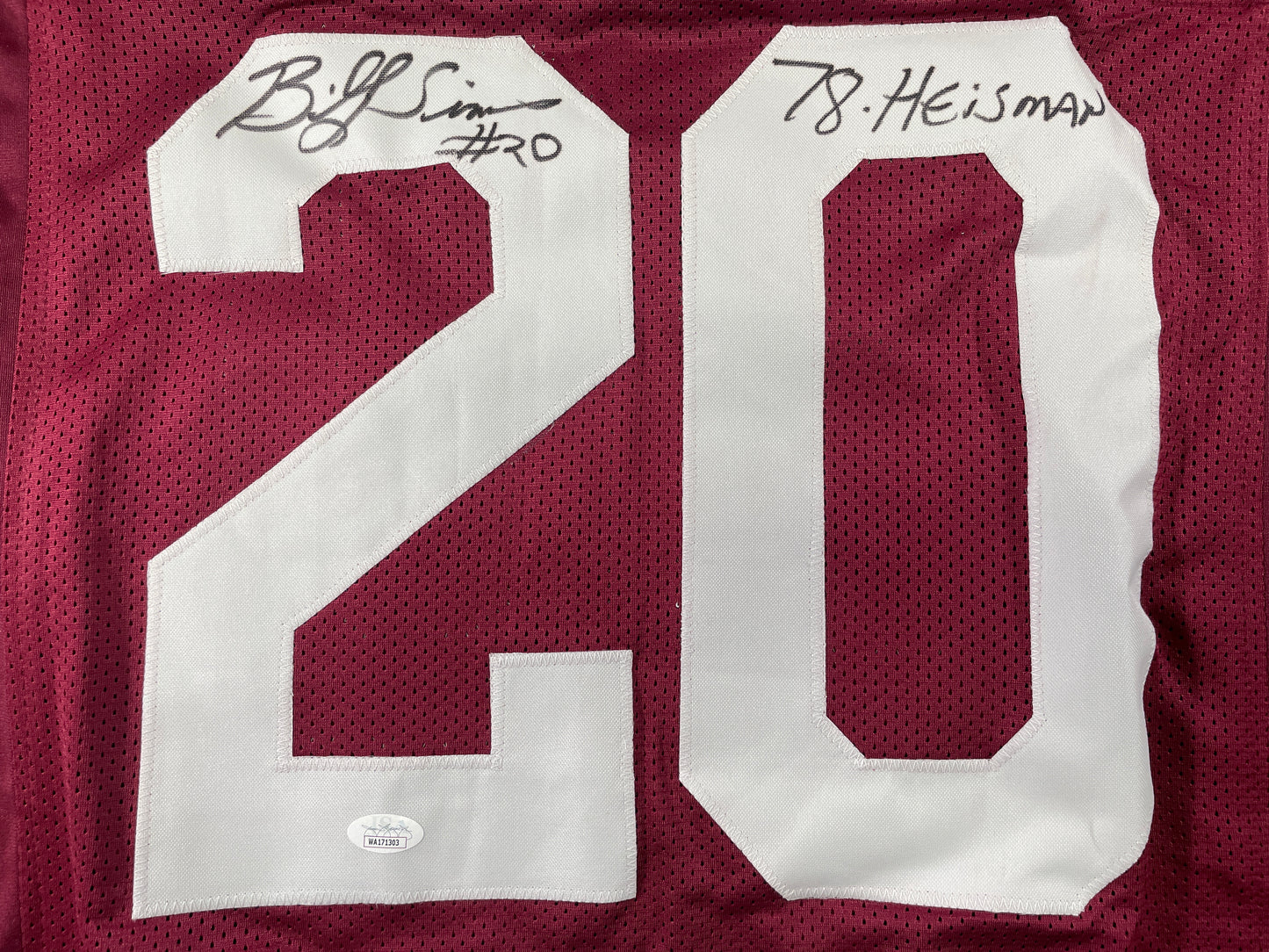 BILLY SIMS Oklahoma OU Sooners SIGNED JERSEY Detriot Lions XL w/78 HEISMAN JSA