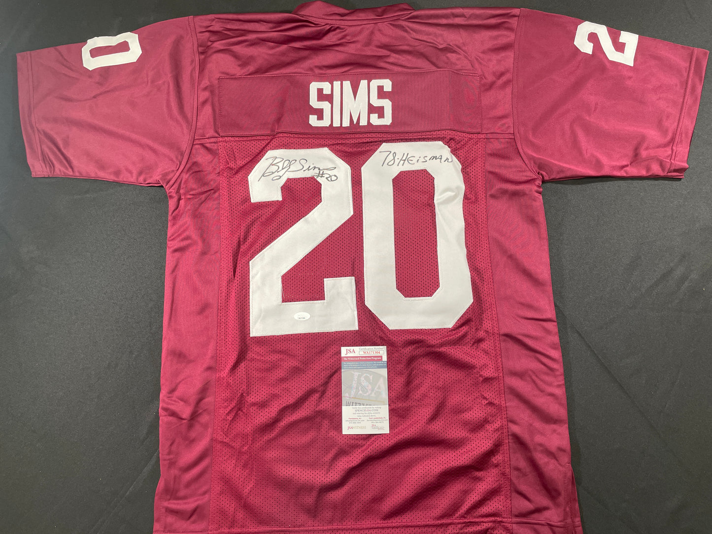 BILLY SIMS Oklahoma OU Sooners SIGNED JERSEY Detriot Lions XL w/78 HEISMAN JSA