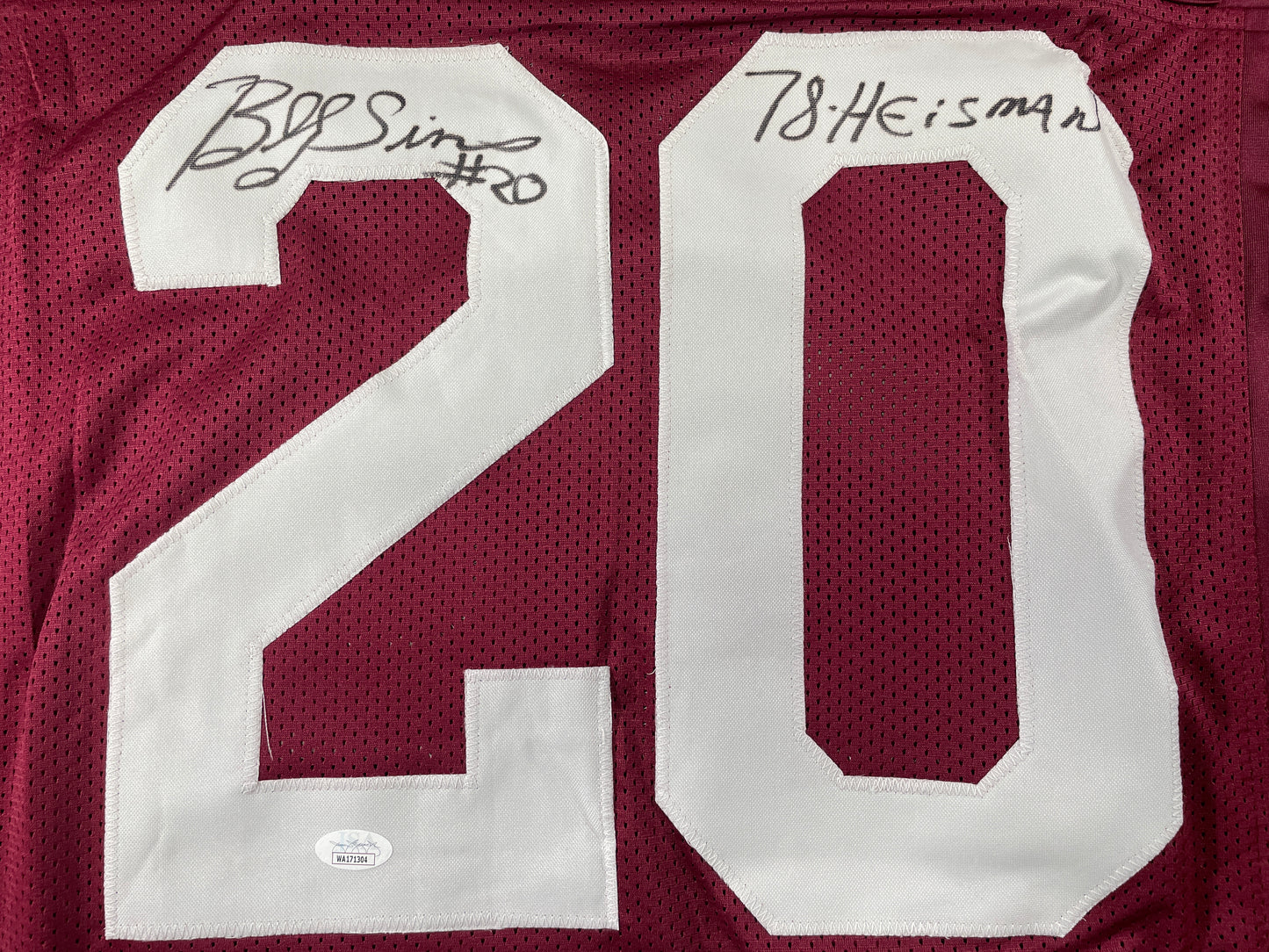 BILLY SIMS Oklahoma OU Sooners SIGNED JERSEY Detriot Lions XL w/78 HEISMAN JSA