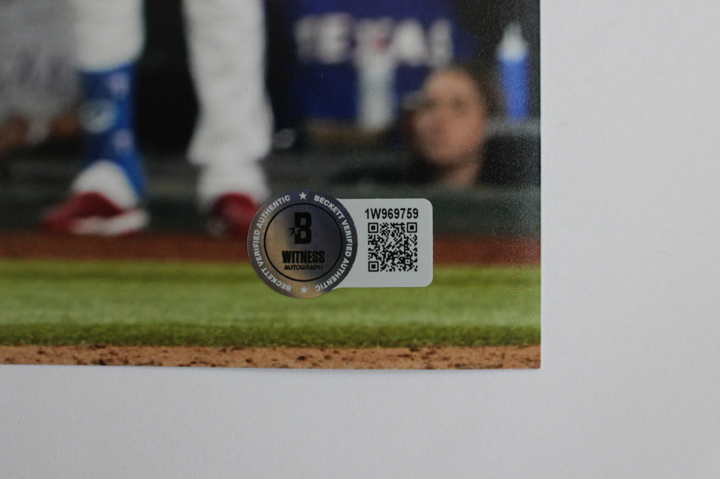 EZEQUIEL DURAN TEXAS RANGERS SIGNED 8x10 PHOTO Red Helmet HR BAS COA