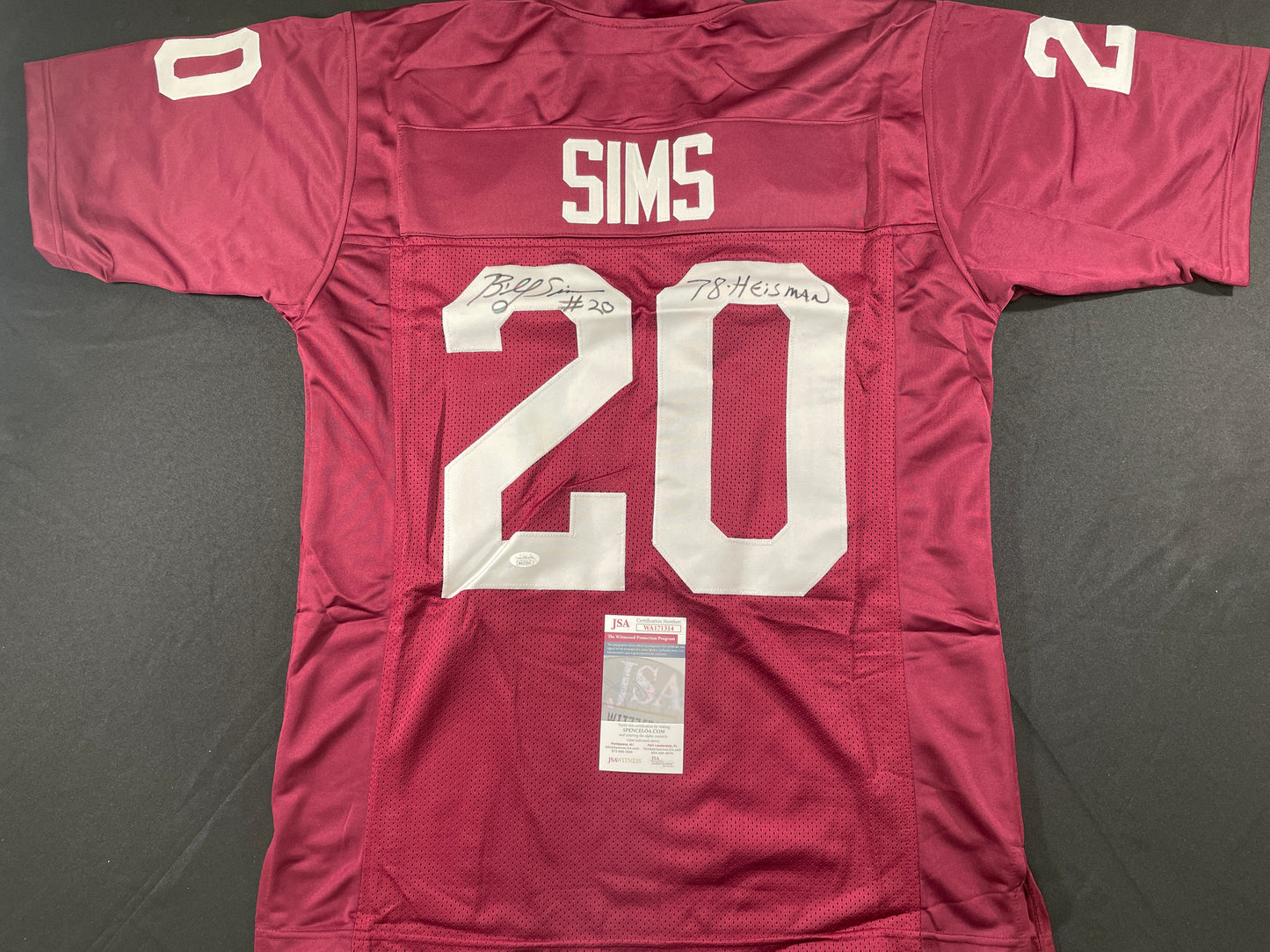 BILLY SIMS Oklahoma OU Sooners SIGNED JERSEY Detriot Lions XL w/78 HEISMAN JSA