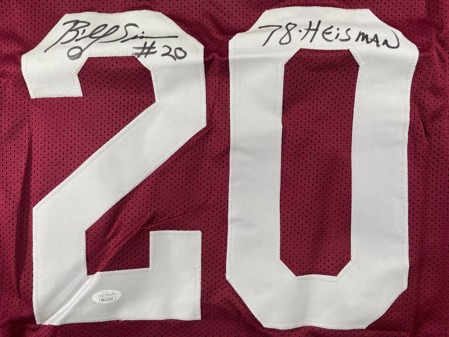 BILLY SIMS Oklahoma OU Sooners SIGNED JERSEY Detriot Lions XL w/78 HEISMAN JSA