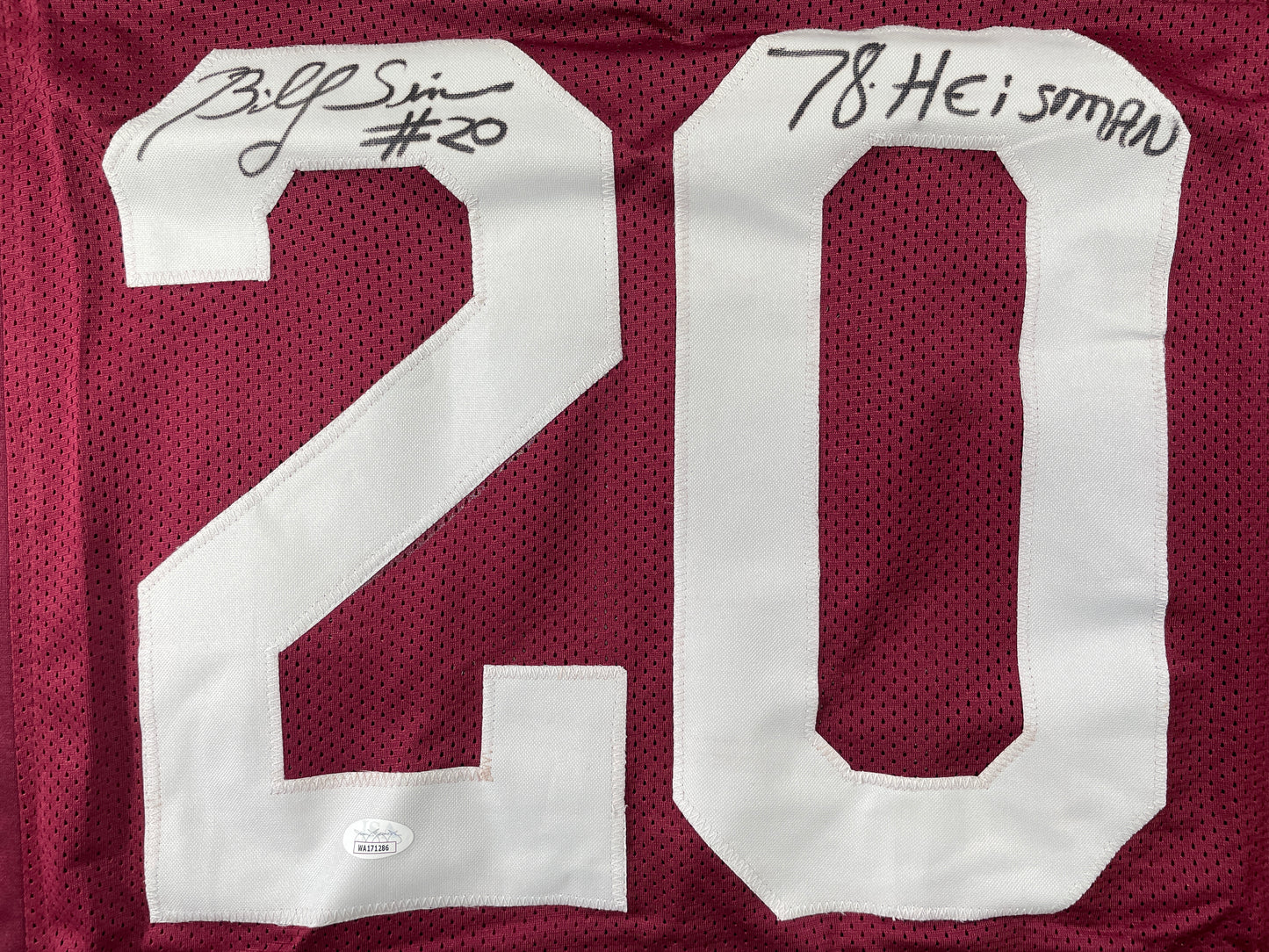 BILLY SIMS Oklahoma OU Sooners SIGNED JERSEY Detriot Lions XL w/78 HEISMAN JSA