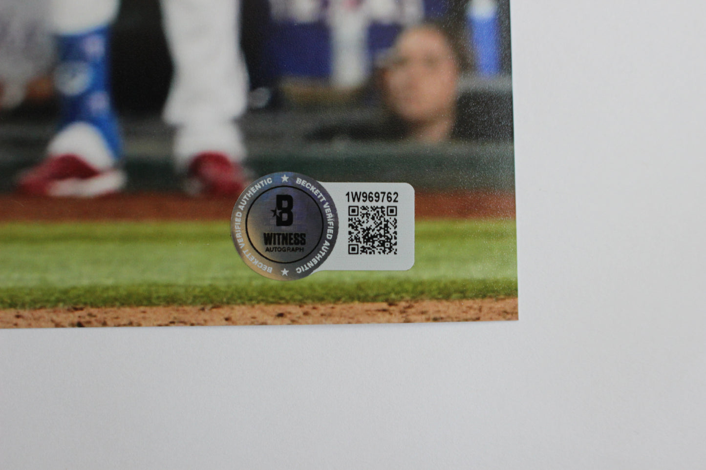 EZEQUIEL DURAN TEXAS RANGERS SIGNED 8x10 PHOTO Red Helmet HR BAS COA