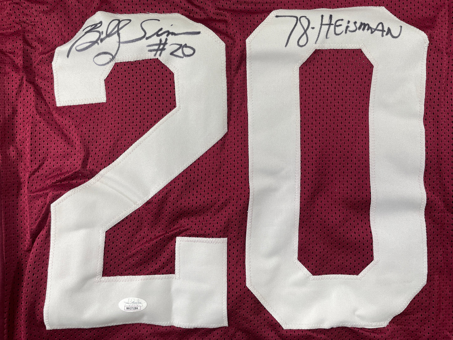 BILLY SIMS Oklahoma OU Sooners SIGNED JERSEY Detriot Lions XL w/78 HEISMAN JSA